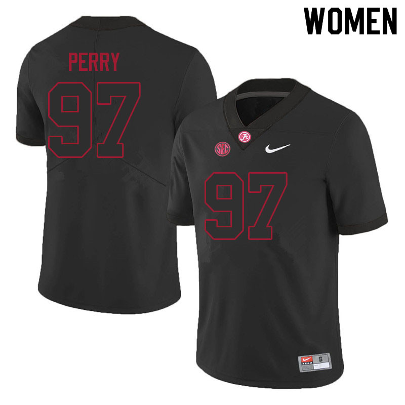 Women #97 Khurtiss Perry Alabama Crimson Tide College Football Jerseys Sale-Black